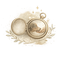 Illustration évoquant un souvenir photo animalier à travers le temps dans un style doux et symbolique